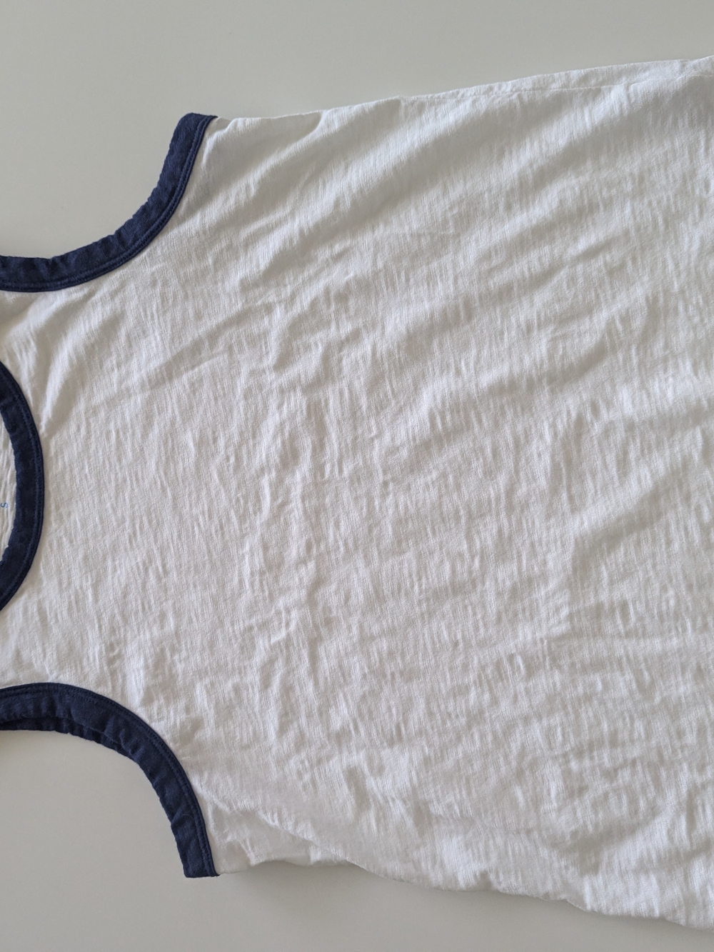 Women's Sigrid Olsen White Tank Top With Blue Trim